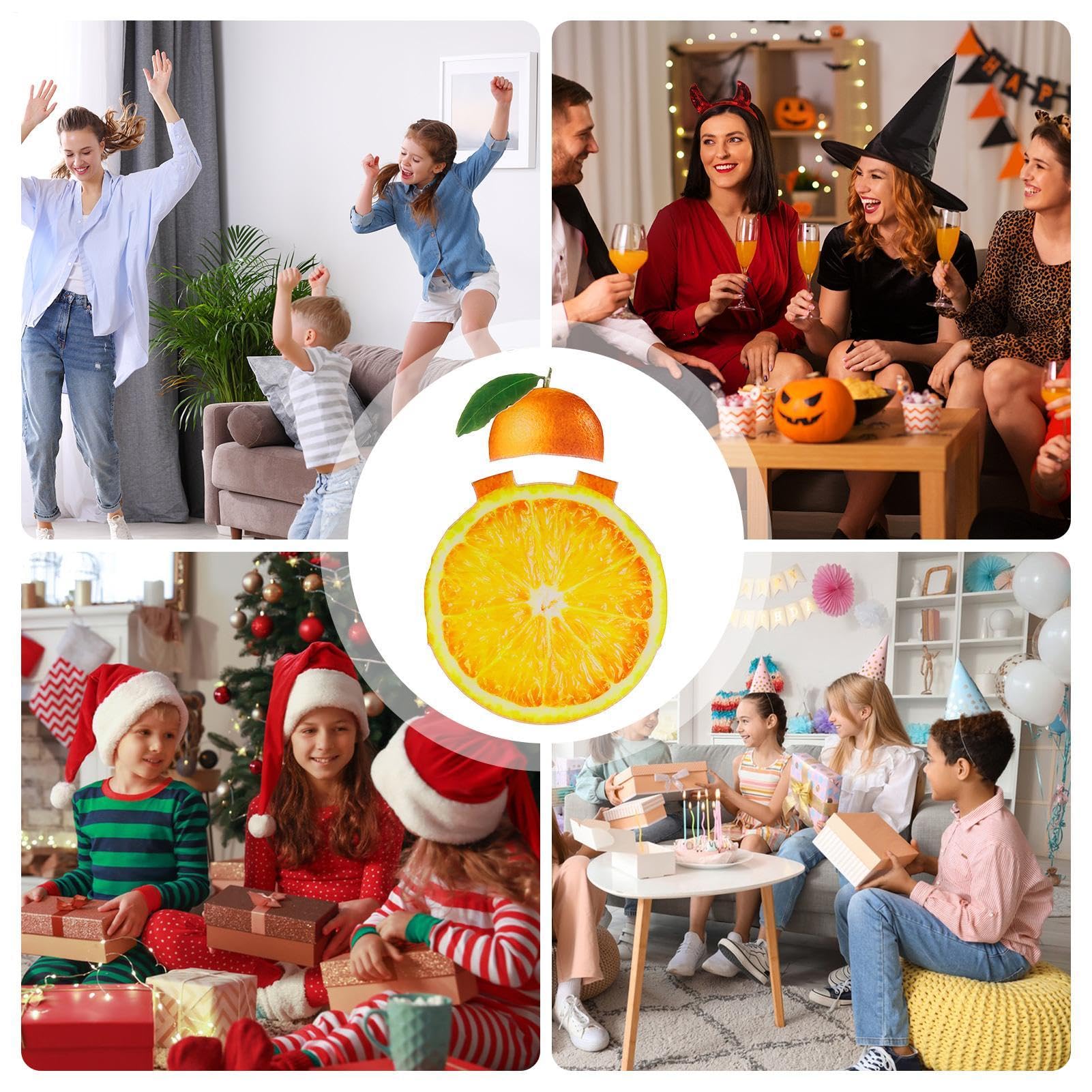Generisch Pomarańczowy kostium | realistyczny zabawny strój na Halloween | kostium owocowy dla mężczyzn z pomarańczą – na karnawał, imprezę, sesję zdjęciową, imprezy