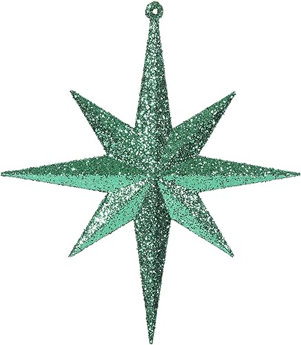 Vista 82 de Vickerman Adorno de Navidad de estrella de Belén con purpurina iridiscente de oro rosa de 8 pulgadas, 4 por caja