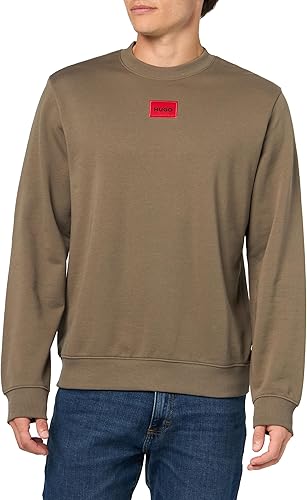 HUGO, Regular Fit Square Logo Jersey Sweatshirt, bungee cord, S