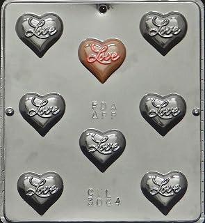 "Love" on Heart Chocolate Candy Mold Valentines Day/Wedding 3064