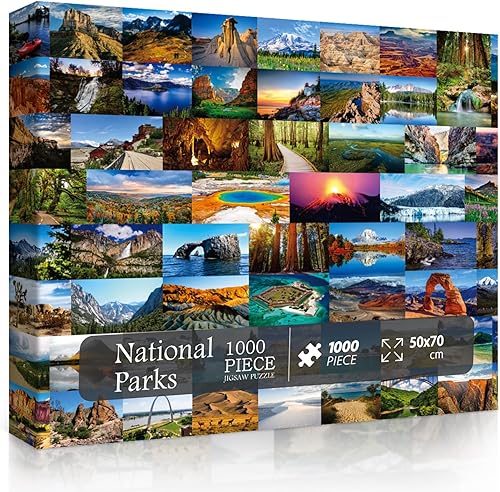 Rompecabezas de 1000 piezas de parques nacionales para adultos, rompecabezas de paisaje y naturaleza como regalo de parques nacionales, rompecabezas