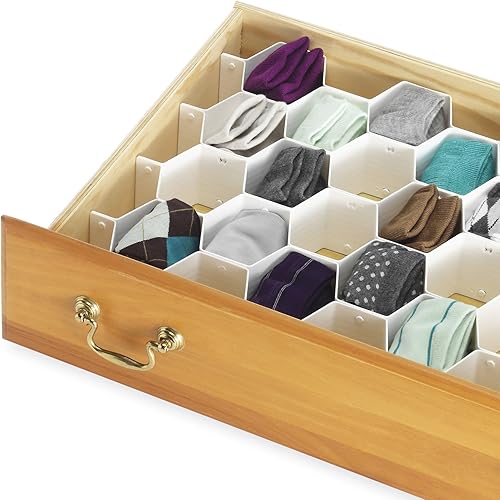 Miniatura 6 de Whitmor 6025-3928 Organizador de cajones de panal de abeja, 1 unidad (paquete de 2), color blanco