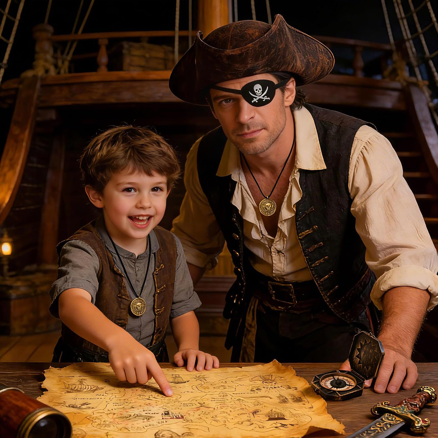 Adult Pirate Costume Pirate Hat Accessories Men Women Pirate Kit
