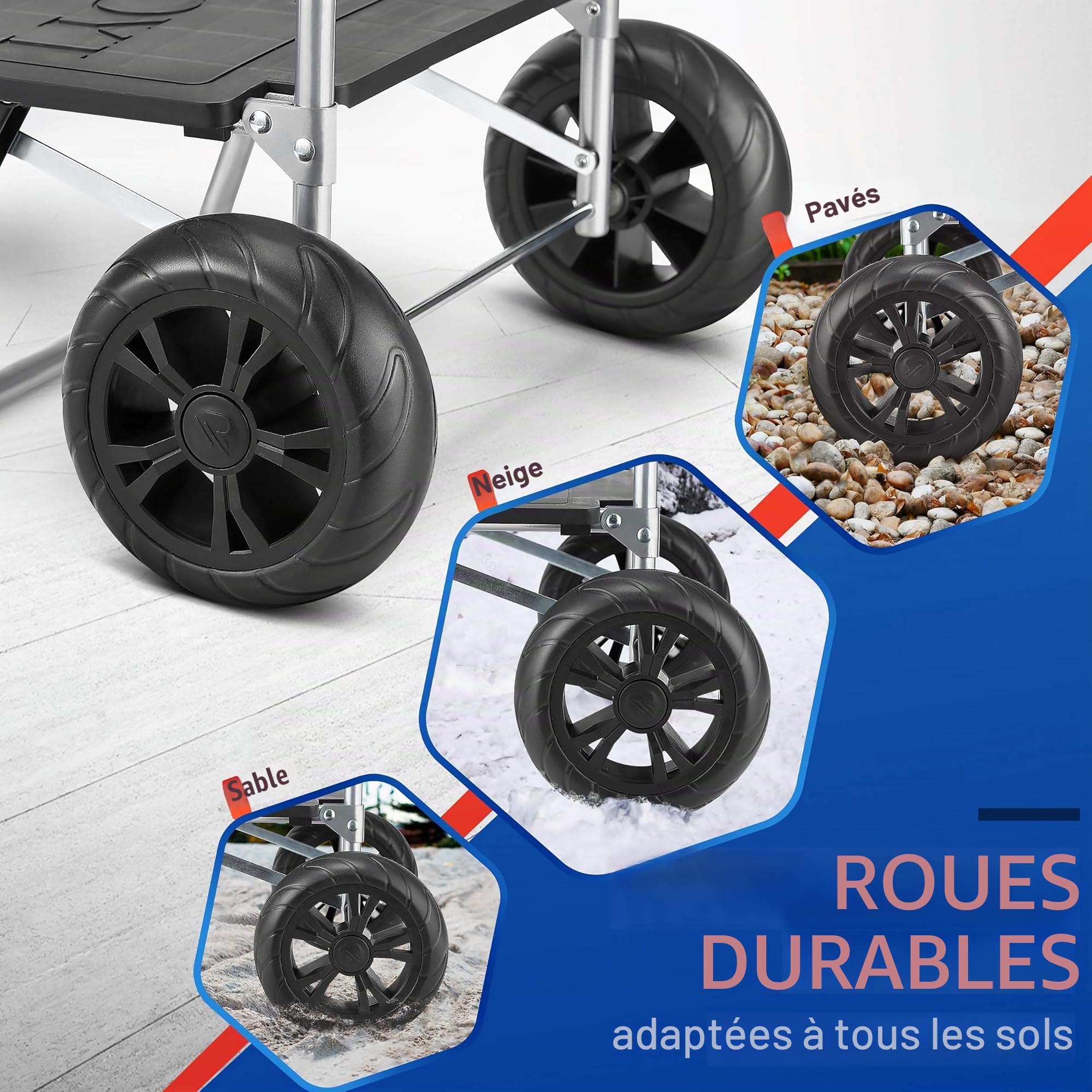 Chariot de Courses 75L Pliable 2 en 1 Diable Caddie à 2 Roues Shopping Trolley Noir