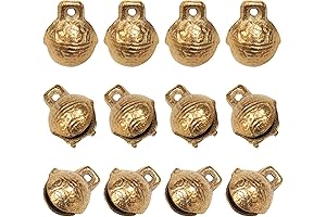 30 Pack Vintage Tibetan Brass Jingle Bells