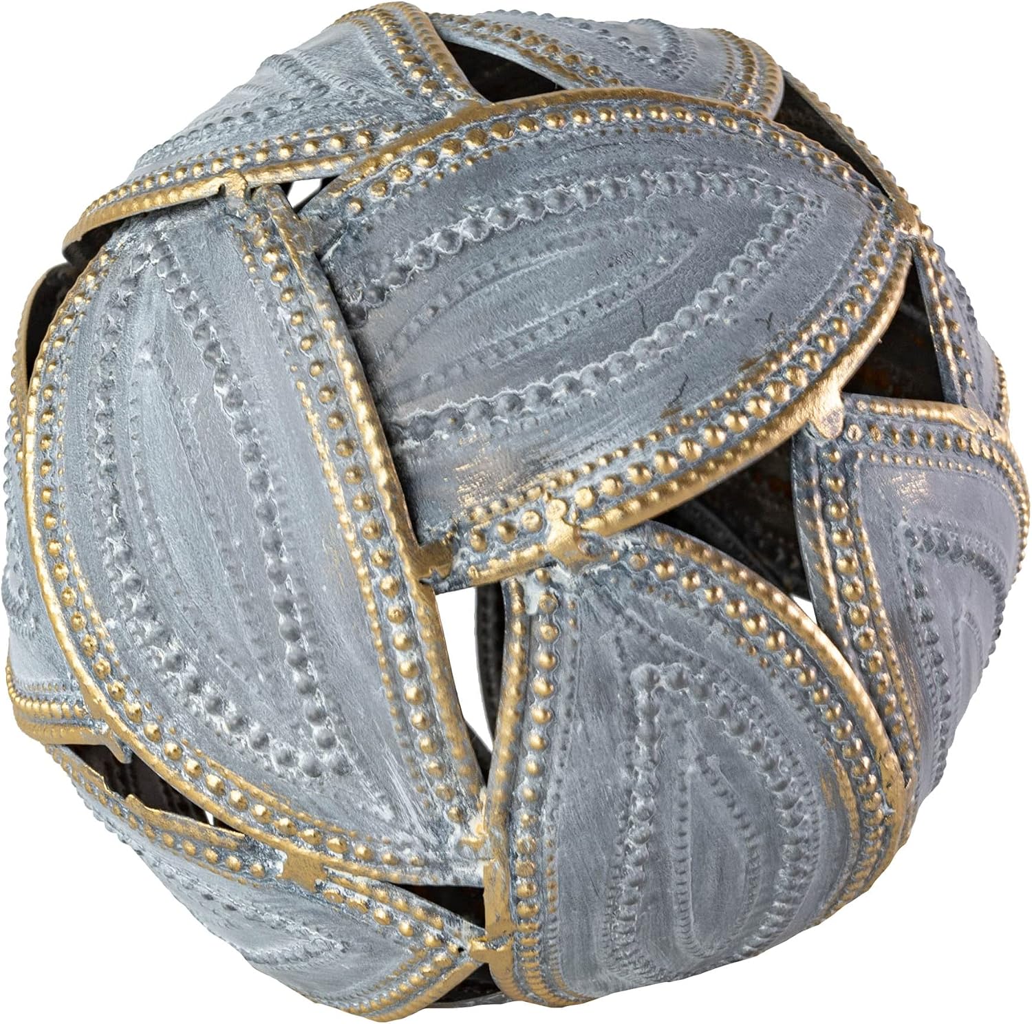 Foreside Home and Garden Leaf Sphere Metal Decorative Ball - Foreside Home & Garden