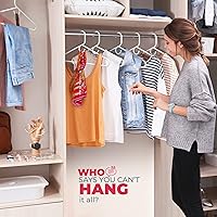 Vista 6 de Neaties Perchas de ropa resistentes paquete de 20 (24 unidades), fabricadas en los Estados Unidos, perchas de plástico de capacidad de 8 libras