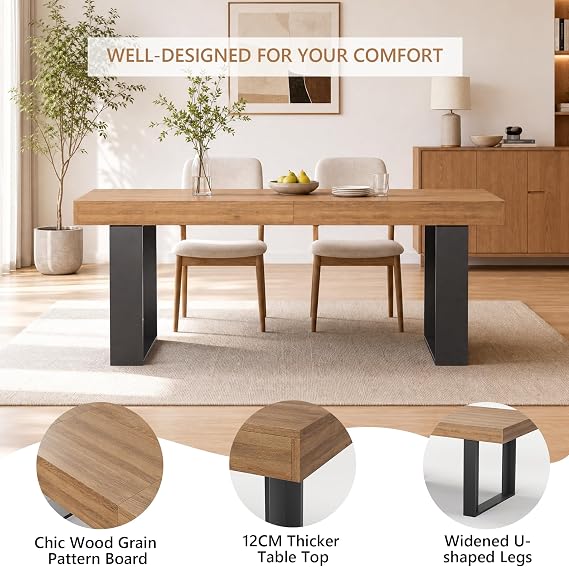 GRAVFORCE Extendable Dining Table 4-6 Seater Kitchen Dinner Table