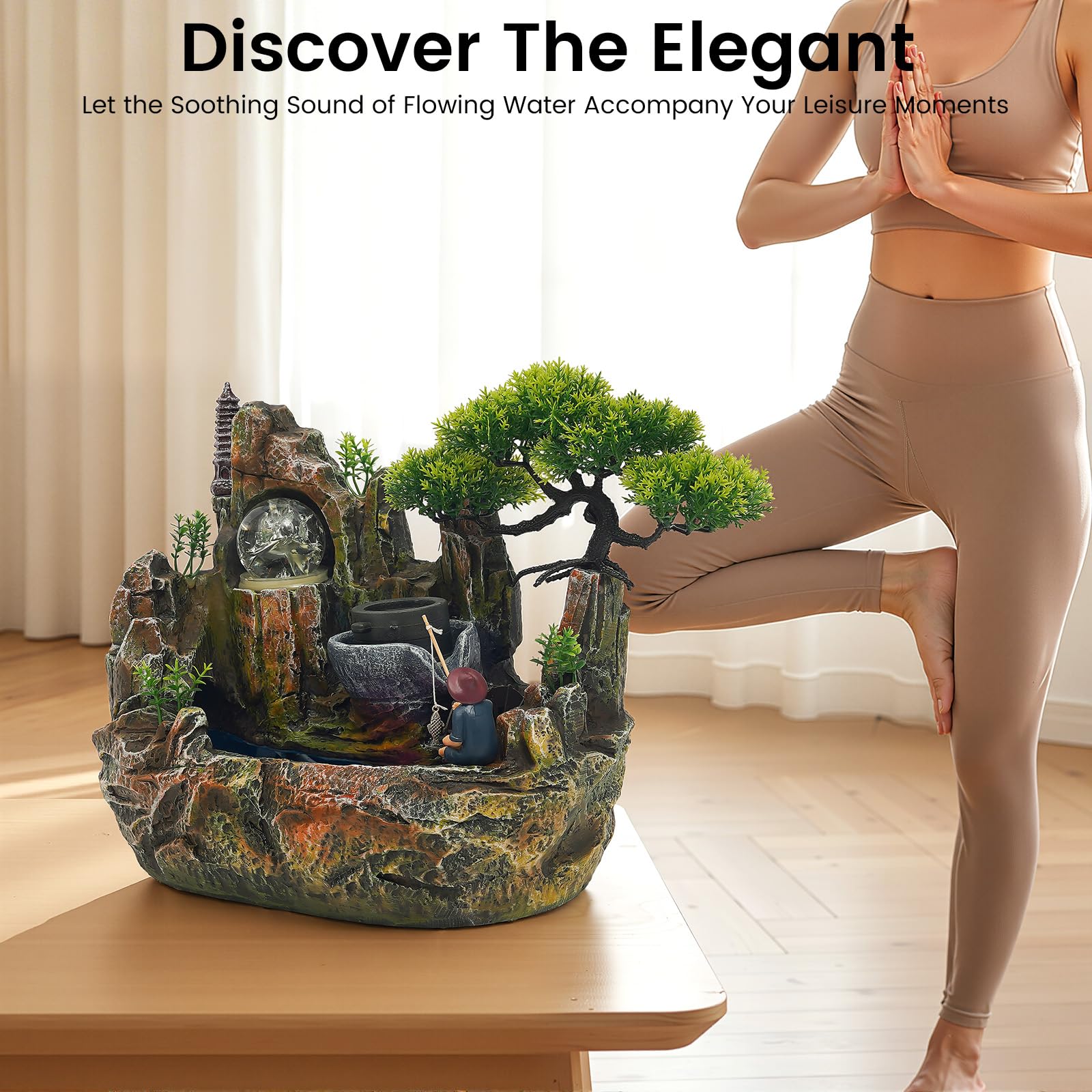 SHZICMY Éclairage de jardin en cascade - Plante verte - Décoration pour l'intérieur et le bureau