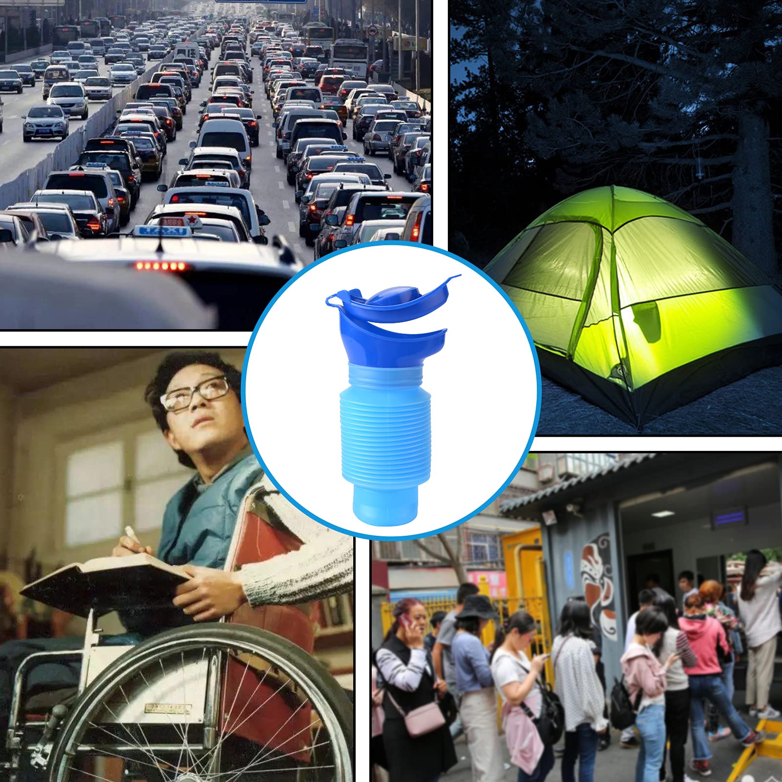 Bottiglia per urina Portatile 750 ml, Riutilizzabile, a Prova di perdite, per Campeggio, Auto, Viaggi