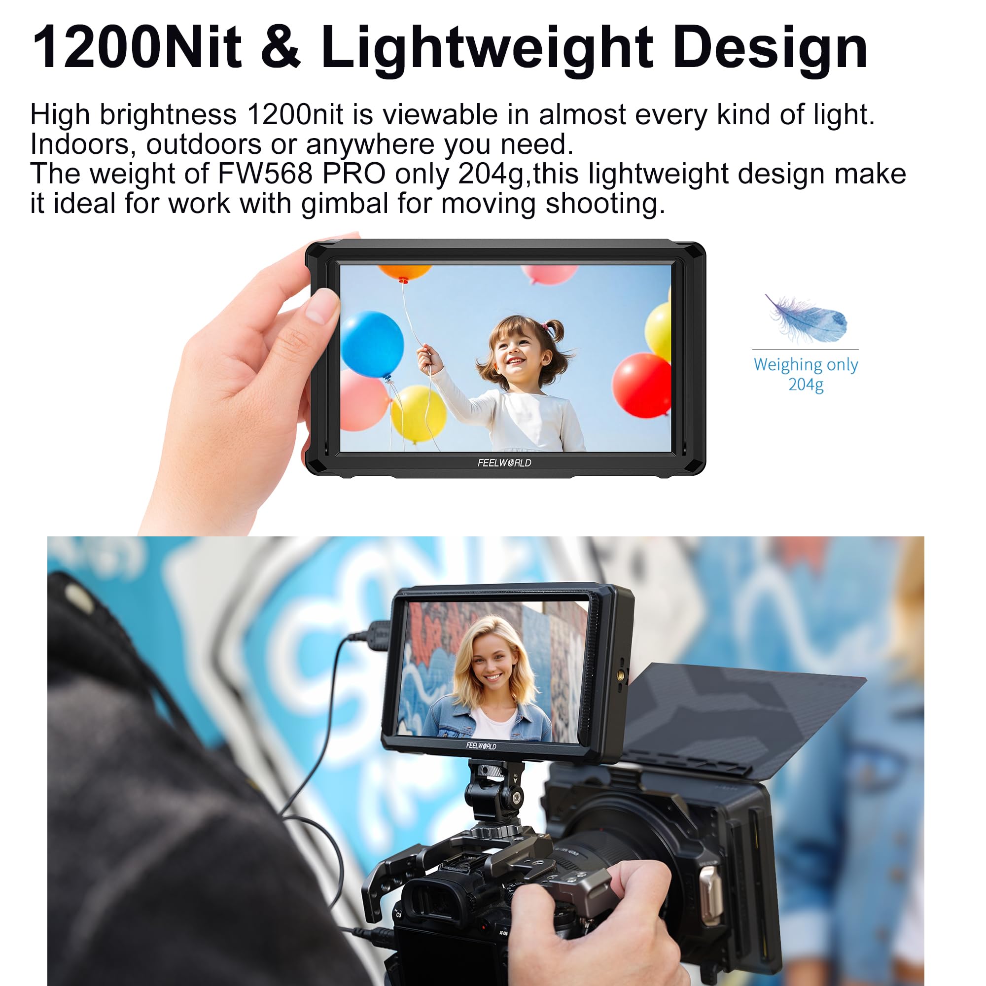 Amazon.com : Feelworld FW568 PRO 6 Inch DSLR Mirrorless Camera