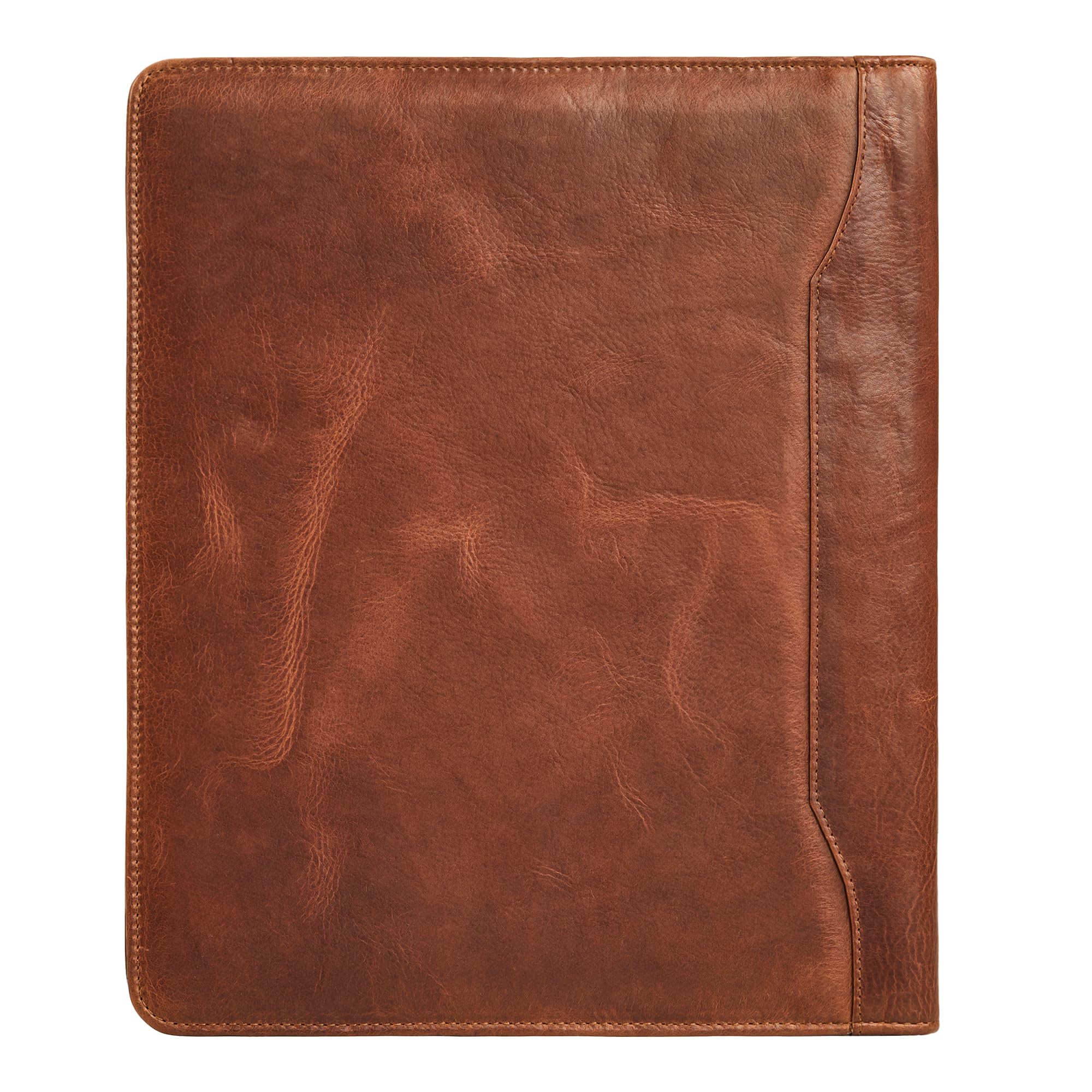 STILORD 'Wesley' Elegante Carpeta de Cuero A4 Portadocumentos Cognac con Cremallera - Gran Porta Documentos Piel Autentica Tablet de 13 Pulgadas para Oficina y Reuniones