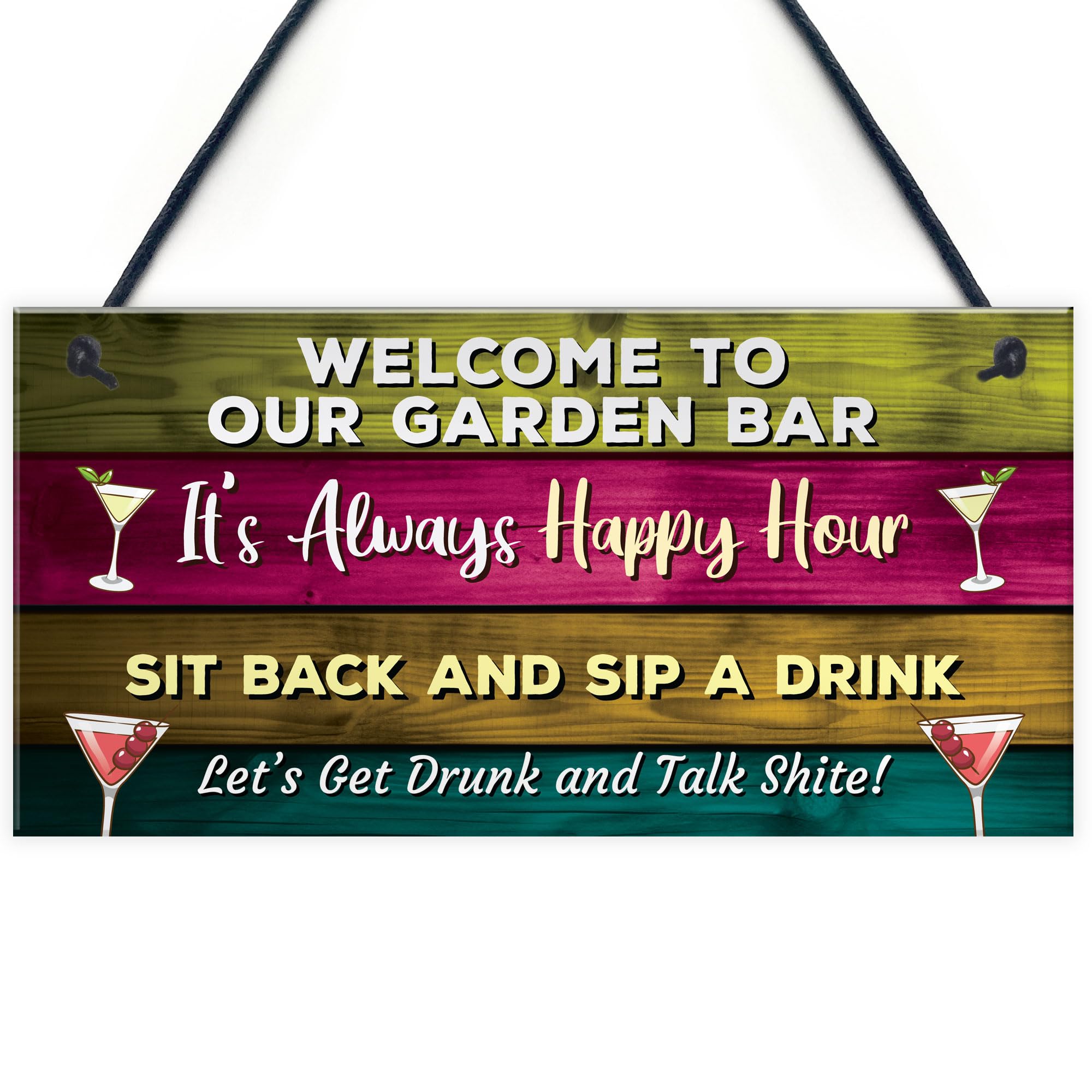 Red Ocean Colourful Welcome Garden Sign Home Bar Garden Signs And Plaques Funny Bar Sign Shed Summerhouse Man Cave Sign Gift For Him Her