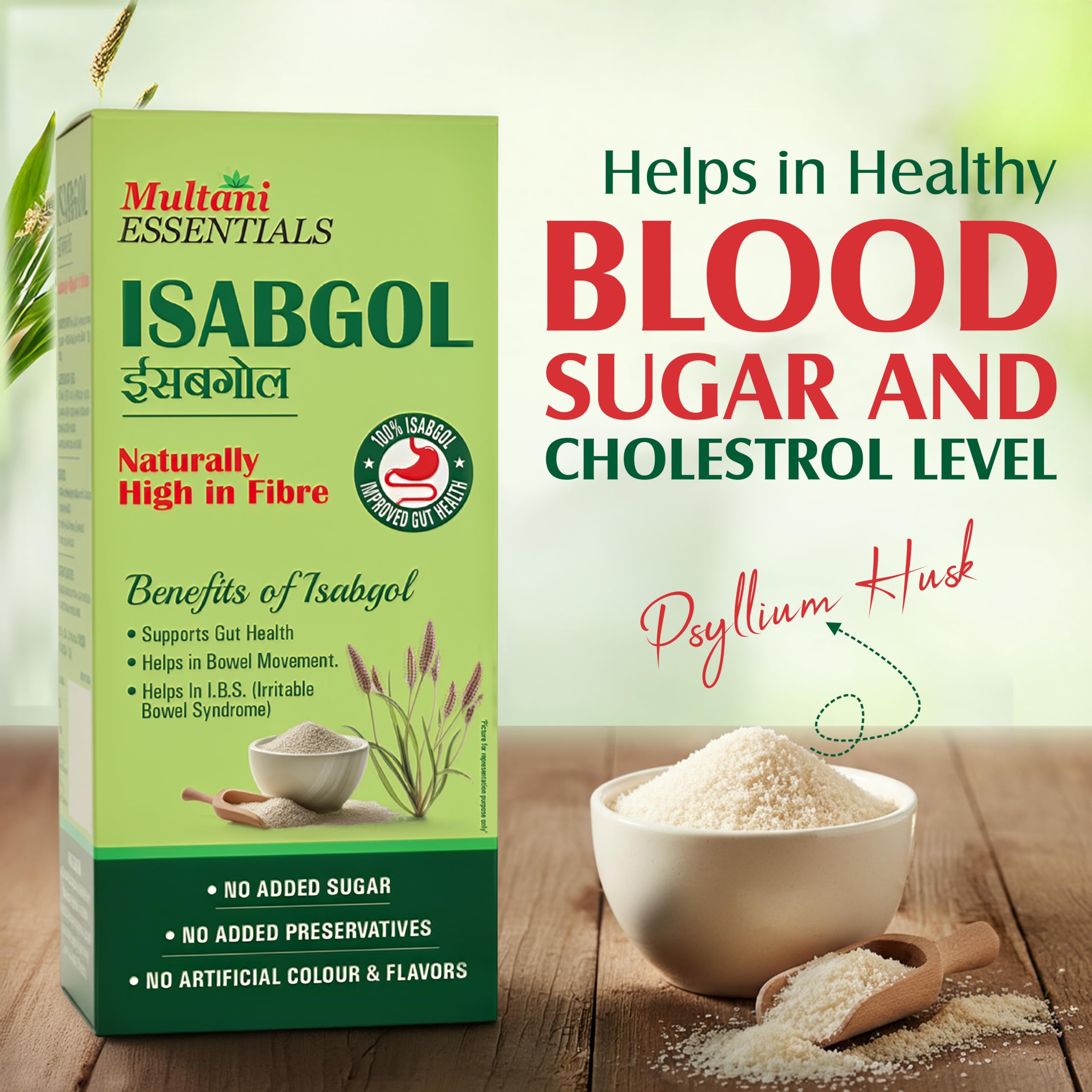 Multani Essentials Isabgol | Psyllium Husk Powder - 100gm | For Gut Health And Irritable Bowel Syndrome | Effectively Relieves Constipation | Fibre Supplement For Digestion | Chemical Free | No Added Sugar Or Artificial Flavour | 100% Isabgol 3