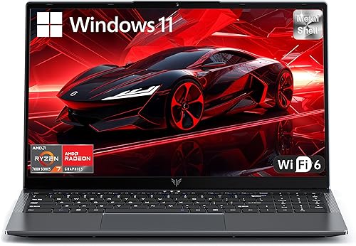Miniatura 1 de Laptop para juegos con procesador AMD Ryzen7 7730U de 8 núcleos (hasta 4.5 GHz), 16 GB DDR4 RAM 512 GB SSD, gráficos AMD Radeon, pantalla WiFi IPS