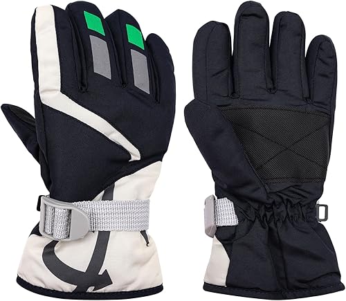 HADEEONG Guantes de invierno para niños, impermeables, guantes de nieve para niños y niñas, guantes cálidos para deportes al aire libre, snowboard,