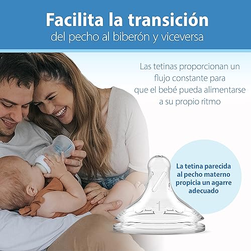 Miniatura 13 de Dr. Brown's Natural Flow® Anti-Colic Options+™ Biberones de cuello ancho 9 oz/9.1 fl oz, con pezón de flujo lento nivel 1, paquete de 4 y