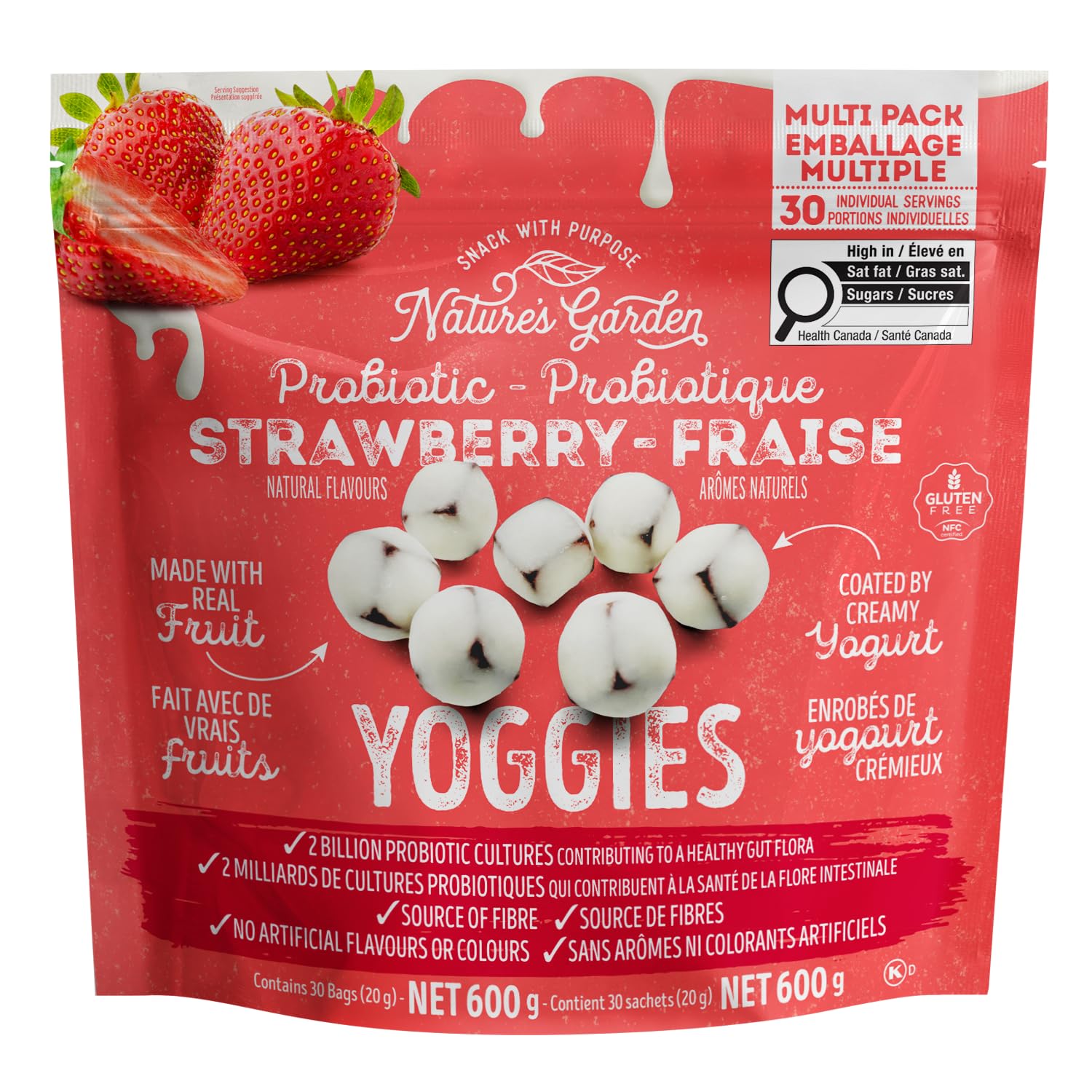【未開封】YOGINI FOOD 100 strawberry 21袋入 Amazon.com: Nature's Garden Probiotic Strawberry Yoggies, 21oz (30