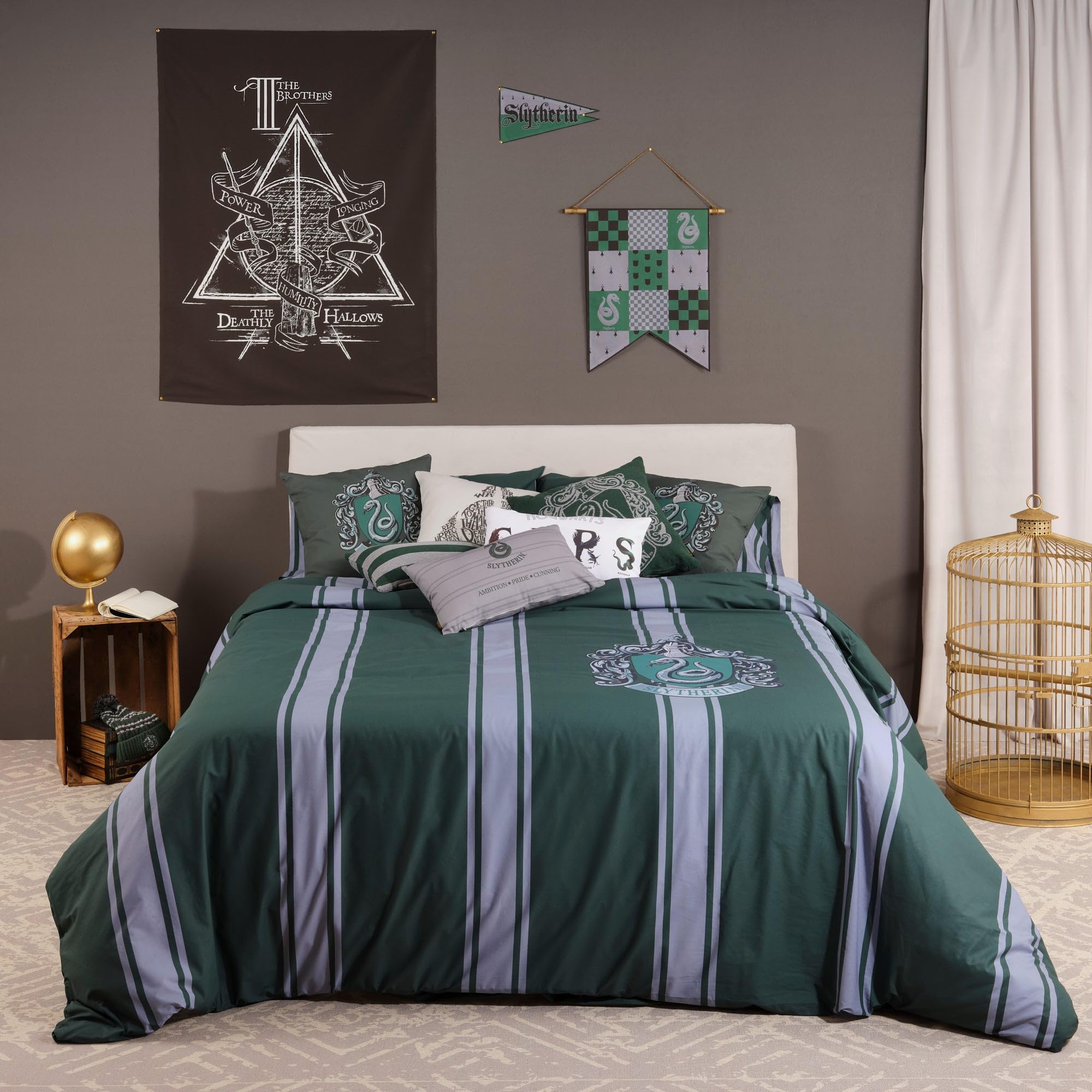 Housse de couette Serpentard en coton pour lit 120x200 cm