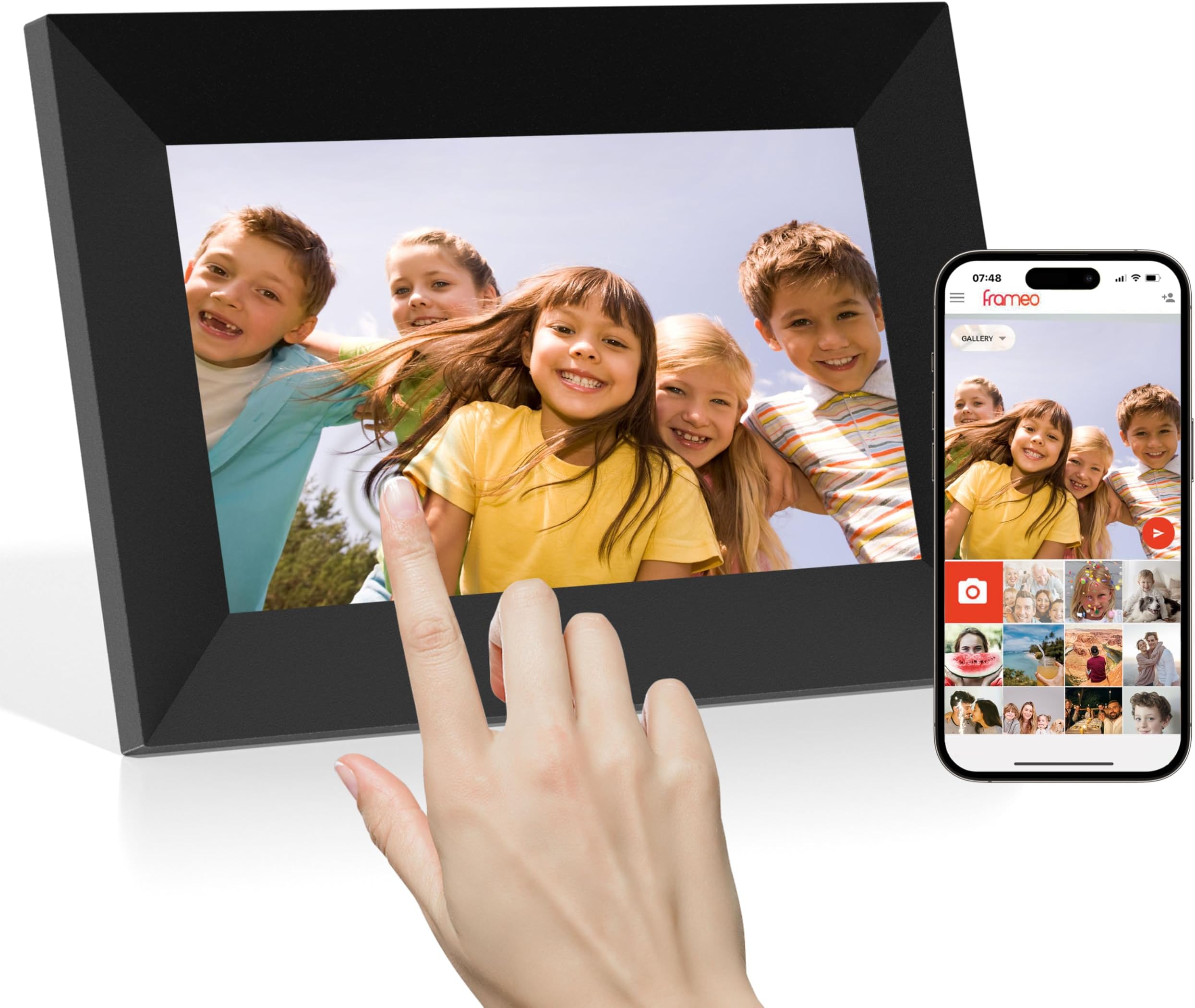 7 Inch WiFi Digital Photo Frame, 16GB Storage Touch Screen Smart Cloud Photo Frame, Easy Setup to Share Photos or Videos via Uhale, Auto-Rotate, Best Gift for Birthday