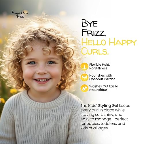 Miniatura 4 de Gel de peinado para niños con extracto de fruta de coco, gel para el cabello seguro y suave para bebés para niños pequeños, gel para el cabello sin