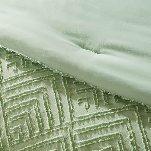 Miniatura 6 de SunStyle Home Juego de edredón tamaño Queen, edredón alternativo ligero de 3 piezas, suave y reversible, para todas las estaciones (verdeverde