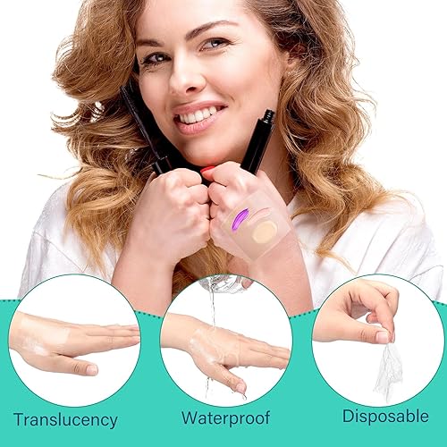 200 Pieces Makeup Hand Palette Single Use Waterproof Makeup Mixing Palette Disposable Foundation Mixing Tray Adhesive Artist Cosmetic Tape for Women(3.15 x 3.15 Inch)(3.15 x 3.15 Inch)