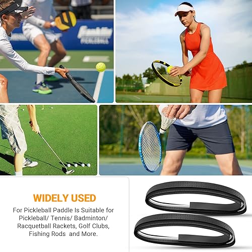 Miniatura 7 de Paquete de 2 cintas de agarre de paleta de pickleball con cresta elevada, envoltura de repuesto para absorción de sudor y antideslizante, accesorios