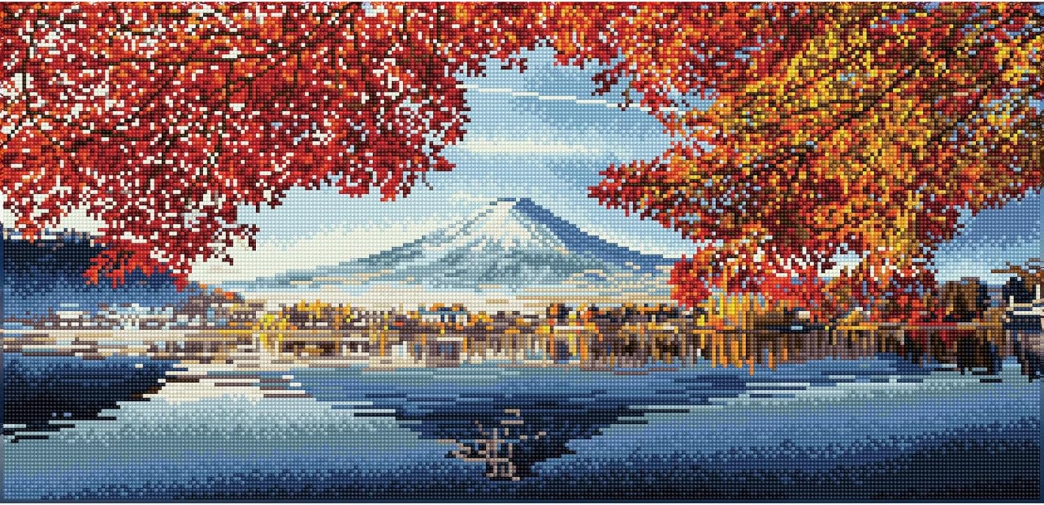 DIAMOND DOTZ Autumn View Diamond Painting Kits for Adults - Diamond Art Kits a Relaxing Creative Craft Kit with Dotz Gems 28.7x13.8