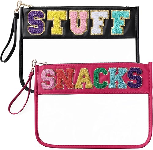 HBselect Bolsa de maquillaje transparente de felpilla con cremallera de viaje, bolsa de maquillaje de poliuretano, bolsa de maquillaje para