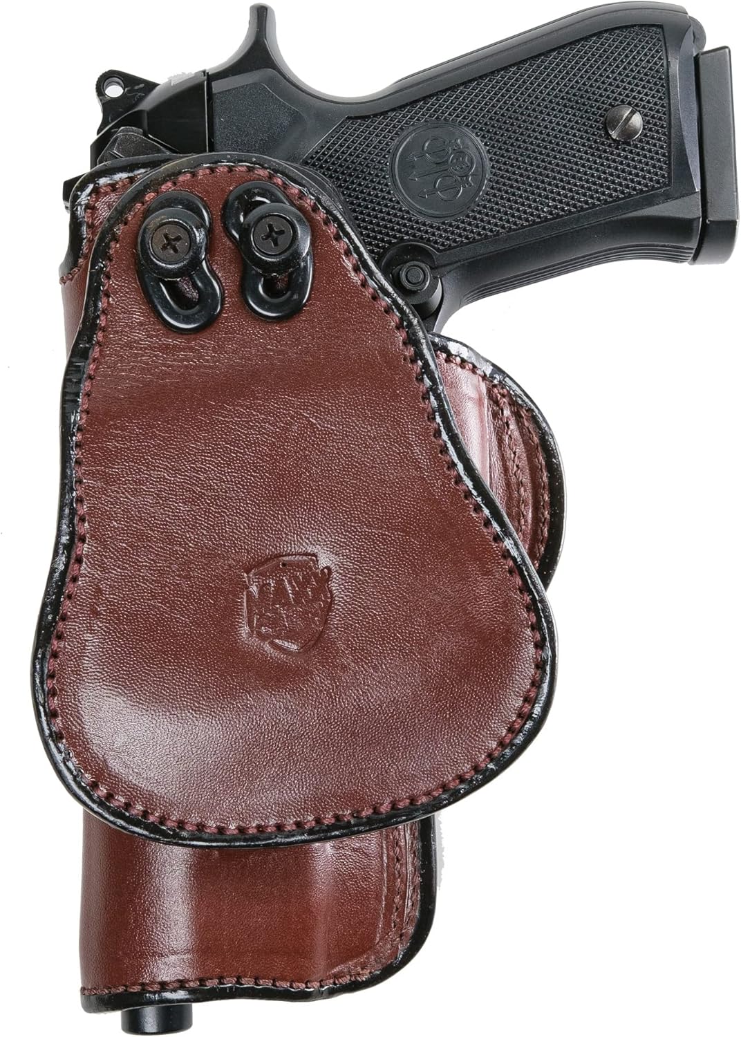 Maxx Carry Compatible with Leather Paddle OWB Gun Holster fits Glock G34 9mm | Beretta 92 F, 92 FS, 92 A1, M9 A1, 96 A1, 96 FS | Springfiel XDM 4.5 and 5.25 inch | Taurus 92