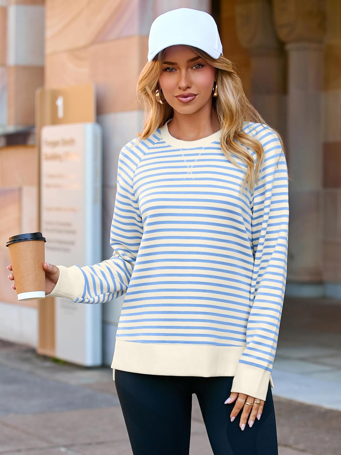 Glamaker Womens Long Sleeve Sweatshirt Casual Crewneck Sweatshirts Loose Fit Pullover Tops - Image 2