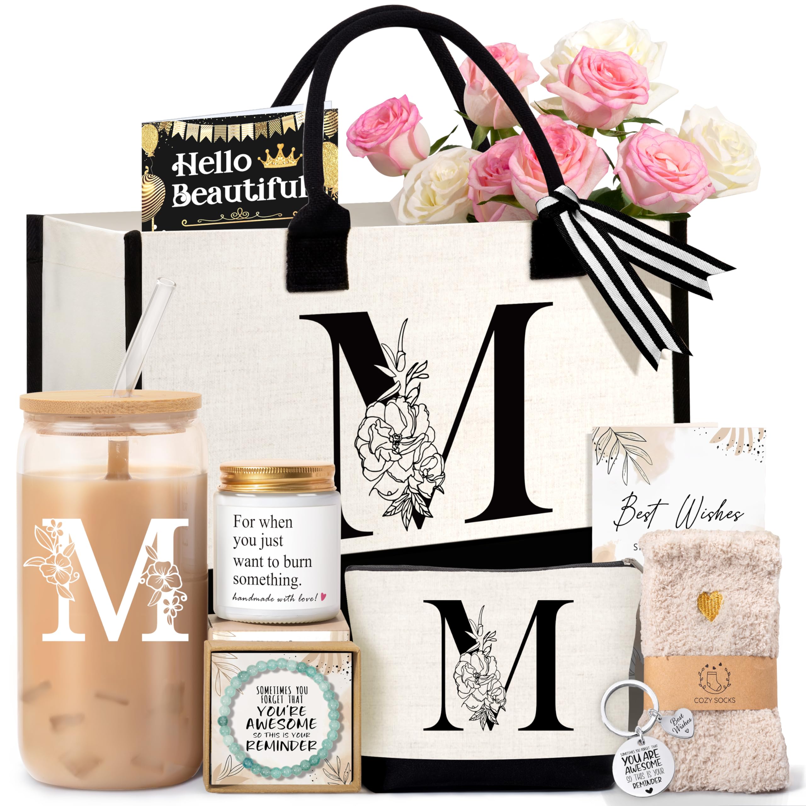 Monogrammed Initial Gift Tote Bag Set