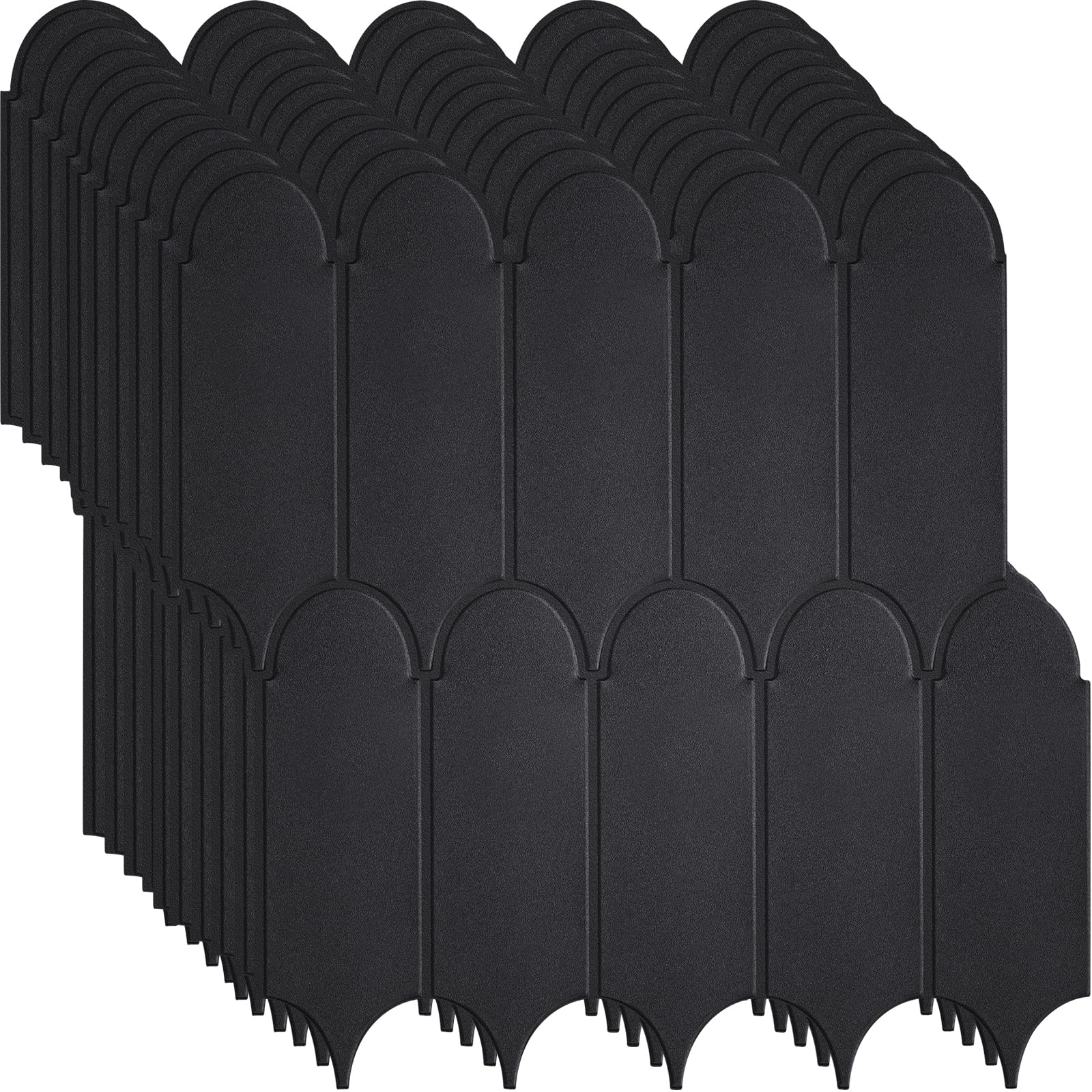 Peel and Stick Backsplash for Kitchen,Thicker Design Premium Matte Black Feather Peel and Stick Backsplash, Seamless Backsplash Tile for Bathroom,12"x 12"(10-Sheet)