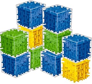 10 Pack Maze Puzzle Cubes, 3D Maze Magic Cube Bulk Brain Teasers for Kids and Adults Educational Puzzle Toy Gift Boxes, Kids Party Favors & Classroom Prizes Maze Ball Puzzles Toys, Color Random