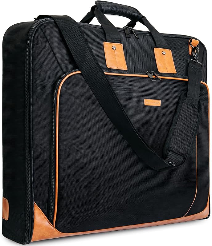 Garment Bag for Travel, Large Carry On Suit Bag for Business Up to 3 Suits, Wrinkle Free Garment Bag for Hanging Clothes with Shoulder Strap, Laptop Compartment, and Wet-Dry Pocket