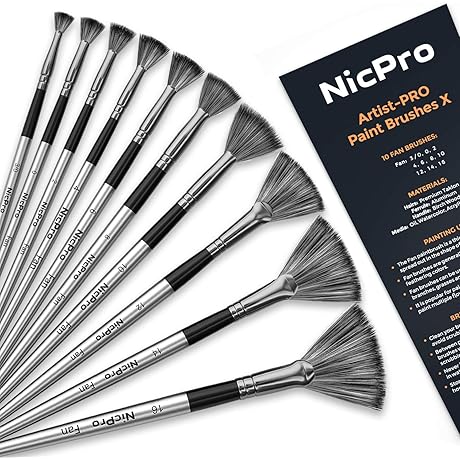 Nicpro Fan Paint Brushes: Precision Painting for Every Detail
