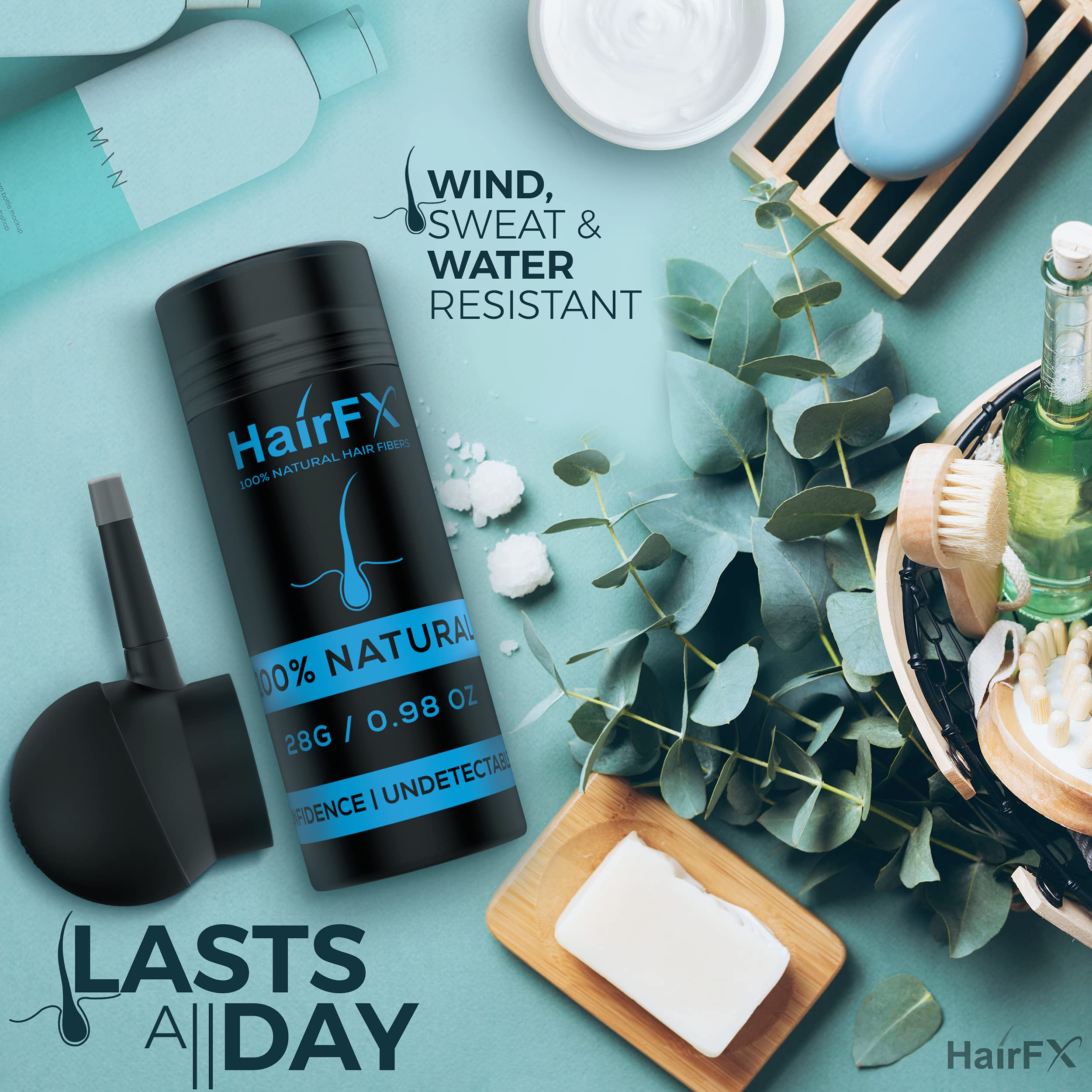 HairFX Hair Perfecting 2in1 Kit (BLACK) Set Includes Natural