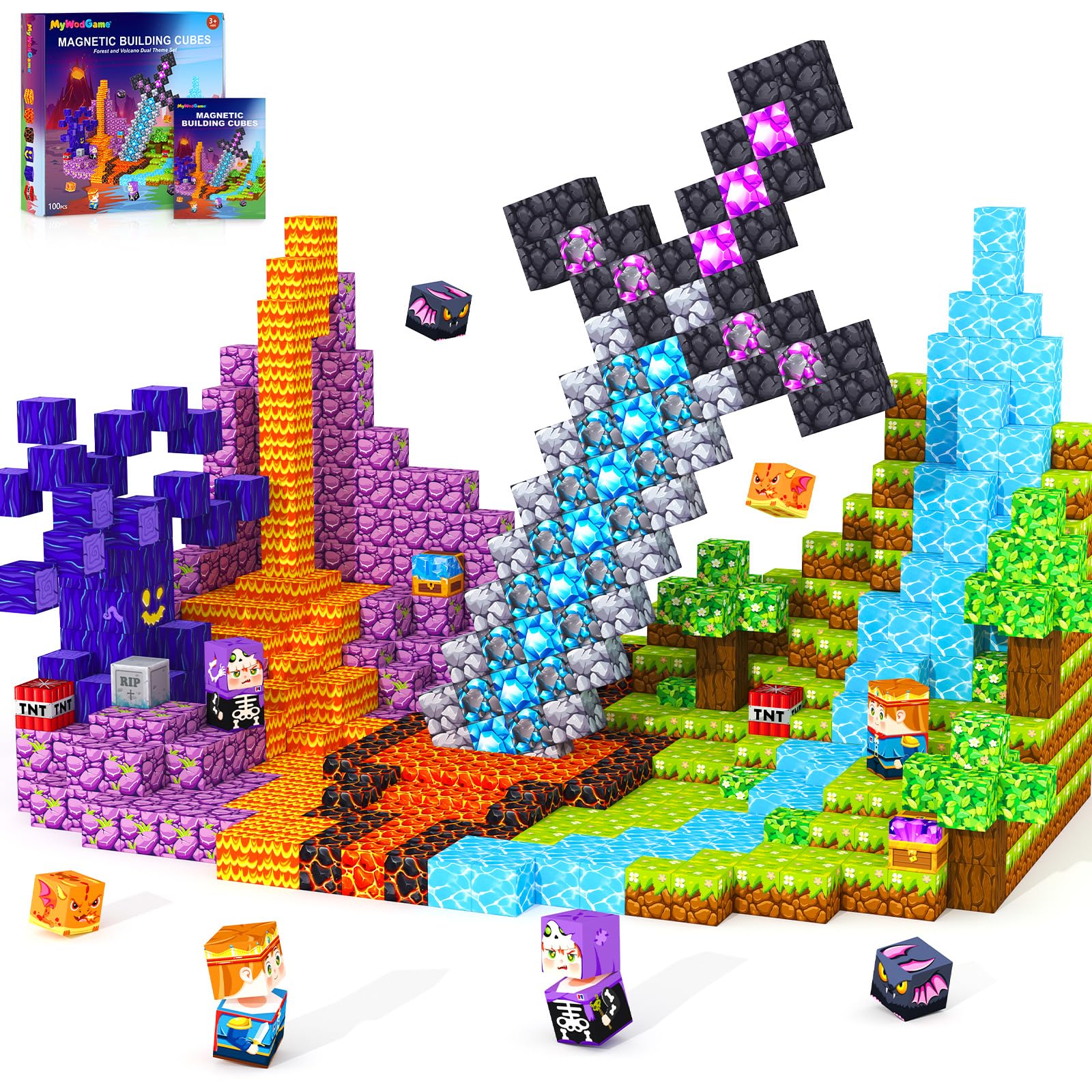Amazon.com: MyWodGame Magnetic Blocks Building Toys for 3 4 5 6 7