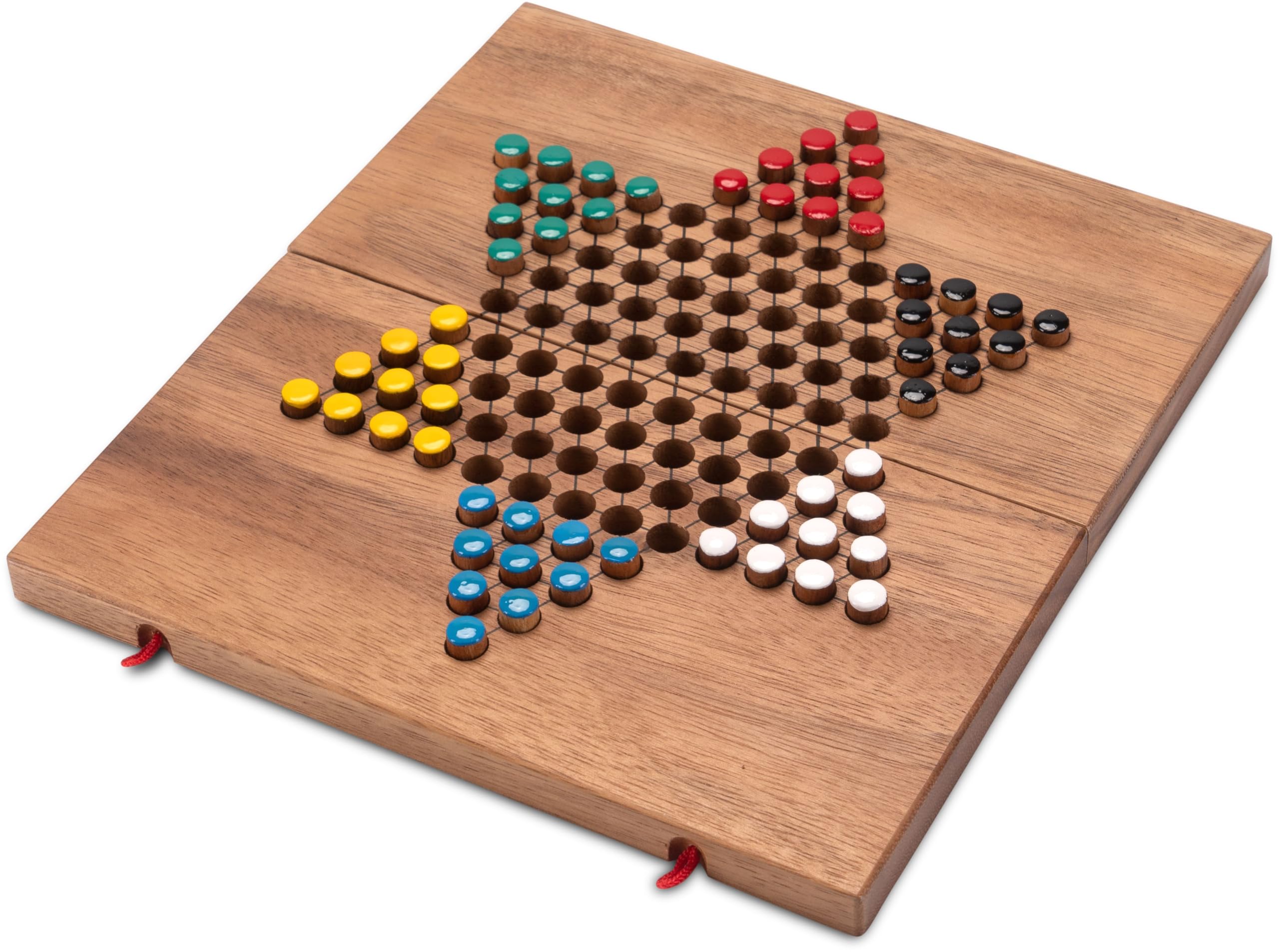 LOGOPLAY Halma Gr. L, Stern Halma, Dama Cinese, Gioco di Strategia, Gioco da Tavolo in Legno Con Tabellone Pieghevole (Multicolore) (Confezione da 2)
