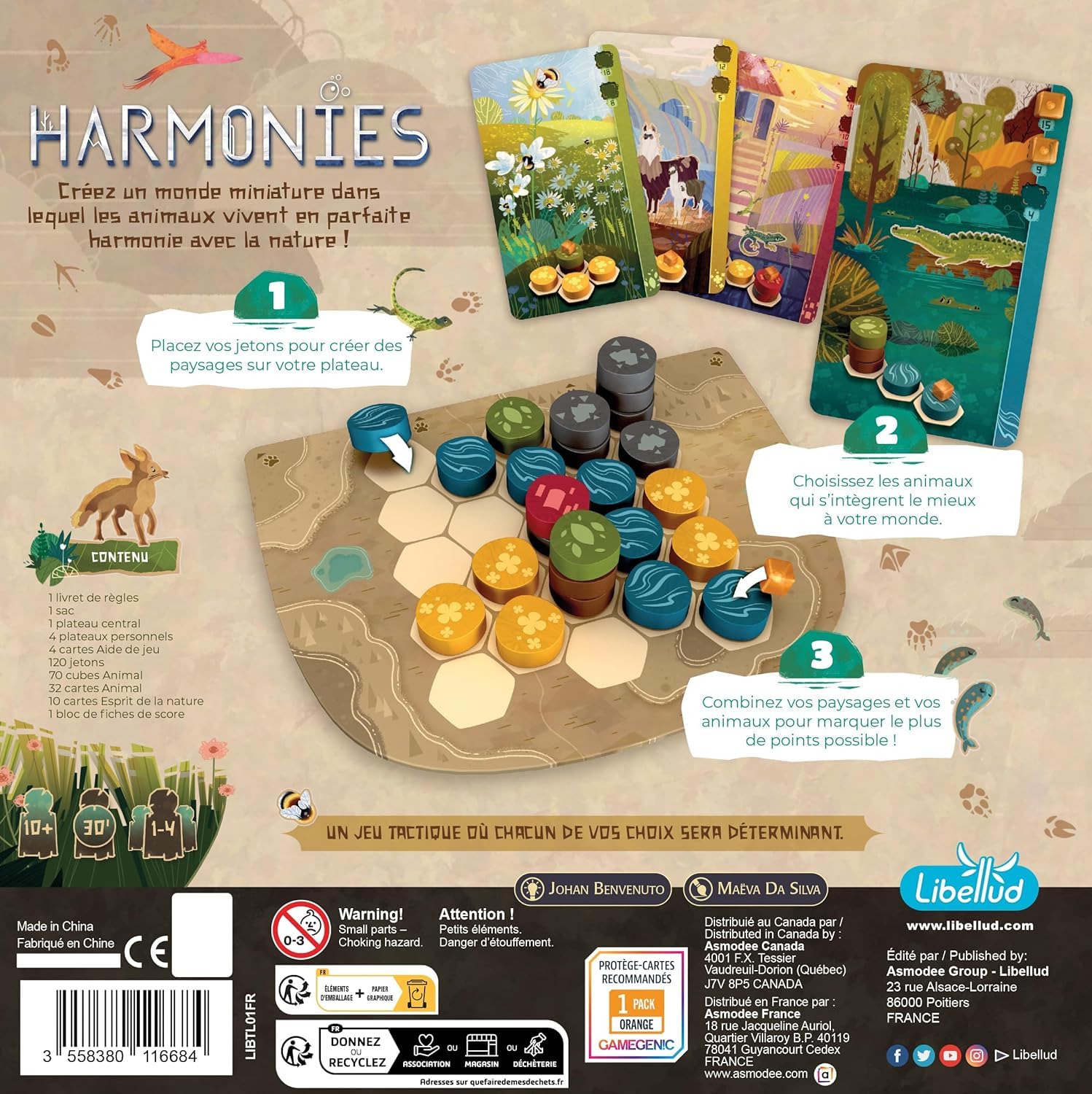 Libellud - Asmodee - Armonies - Giochi da tavolo - Giochi di famiglia e amici - Creazione di paesaggi e habitat per animali - Strategia e creatività - a partire dai 10 anni - versione francese