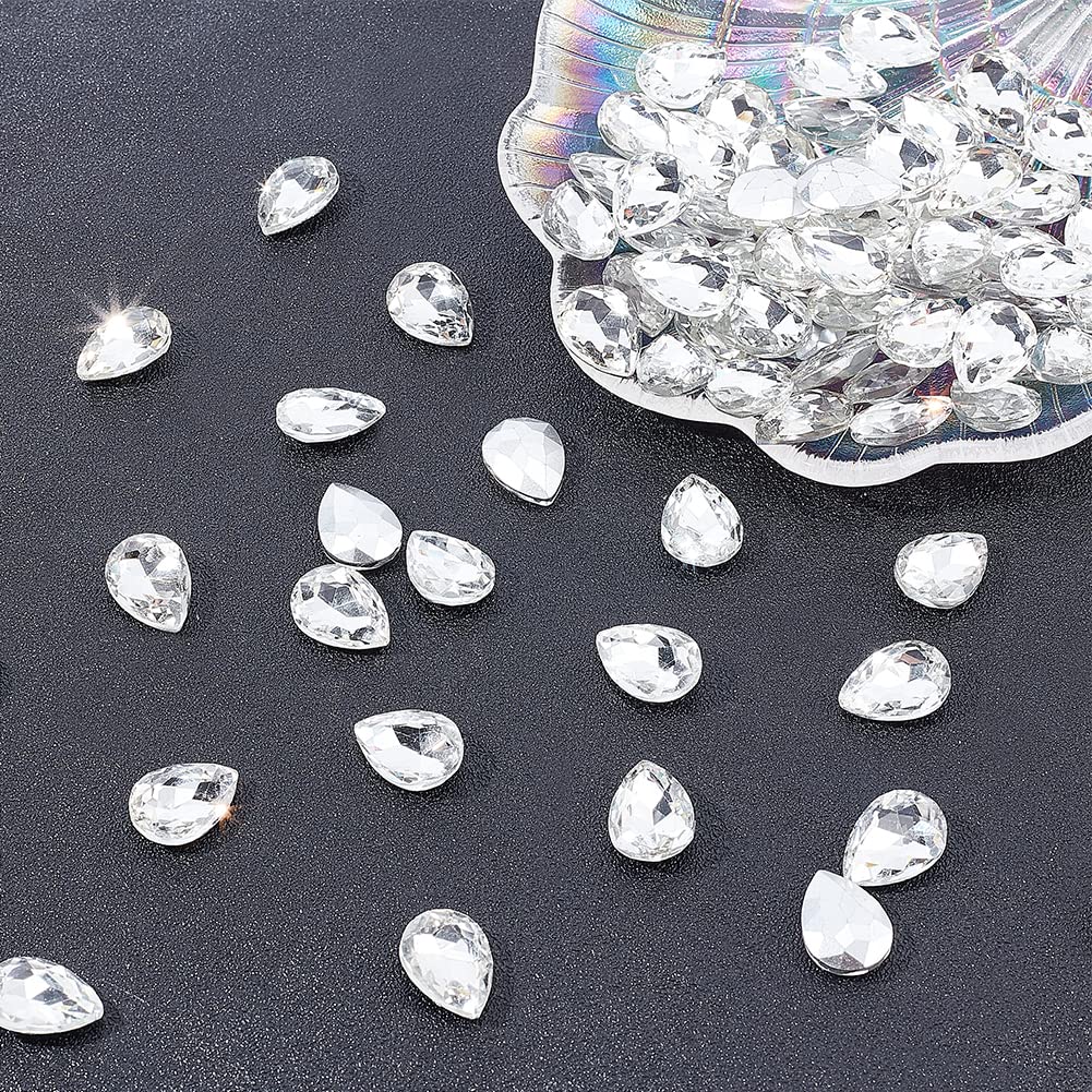 FINGERINSPIRE 100 Pcs Horse Eye Glass Rhinestones - AB Color Pointed Back Gems For DIY Crafts & Costumes