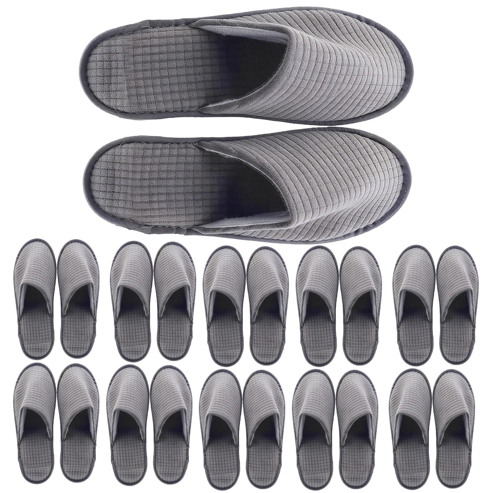 10 paia di pantofole in tessuto non tessuto corallo: 29 × 11,5 cm, suola antiscivolo, pantofole spa, lavabili per casa, camera da letto, bagno, interni, hotel o uso commerciale