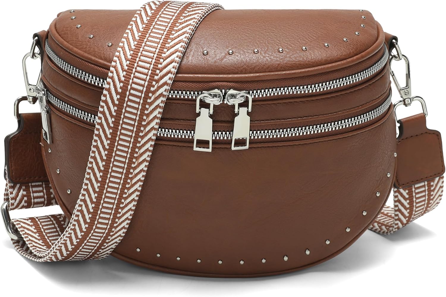 Crossbody Bags for Women PU Leather Fanny Packs for Women Trendy Bum Bag with Adjustable Strap