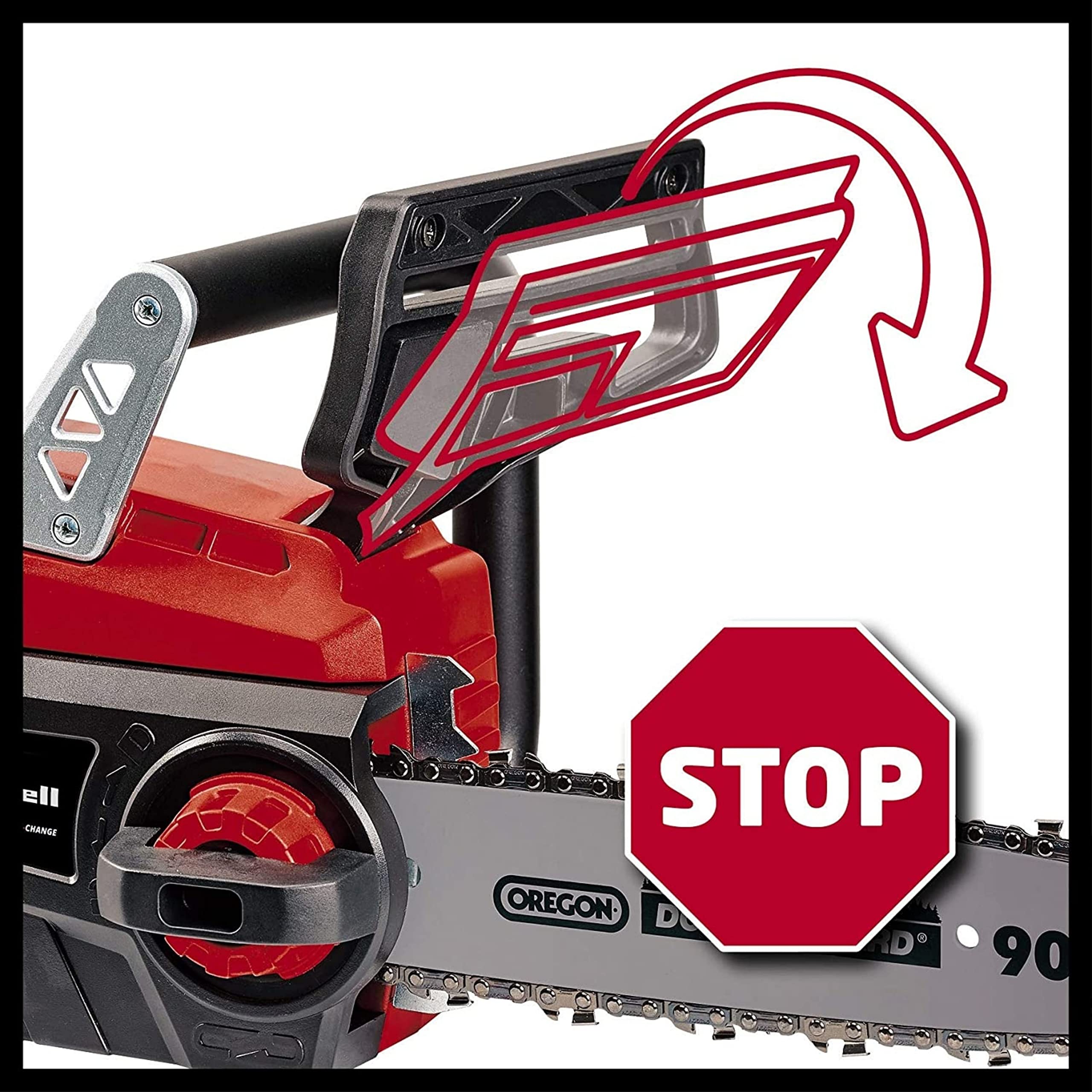 Einhell Ge-Lc 18/25 Li - Solo Piła Łańcuchowa, Czarny/Czerwony, ‎24,5 x 22,5 x 48 cm; 3,99 kg & Einhell Power X-Change Akumulator z Ładowarką, Czarny/Czerwony, ‎12,8 x 10,5 x 5,7 cm; 1,13 kg