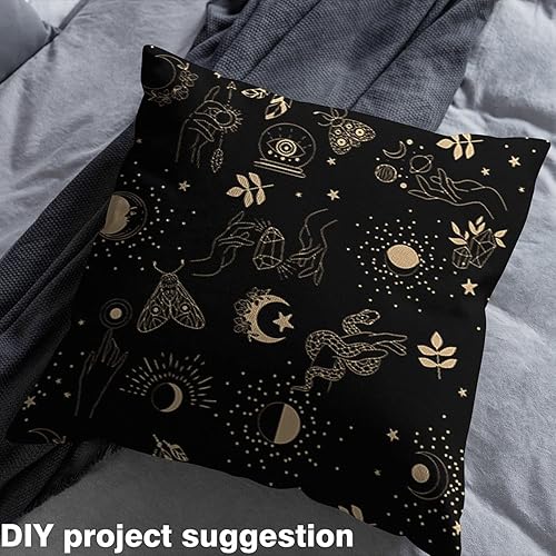 Miniatura 3 de Tela de estilo gótico de The Yard, tela de tapicería de estrellas, luna, cielo estrellado, planeta y galaxia, para sillas, sofá, polilla serpiente,