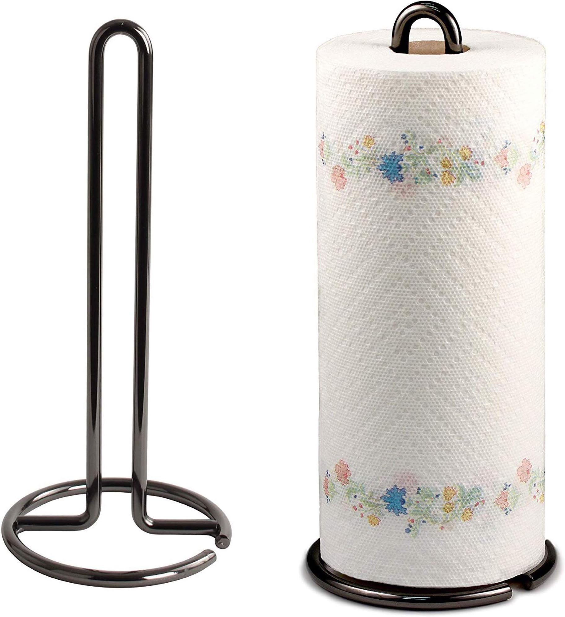 Kundi Wrought Iron Kitchen Tissue Paper roll Holder (Black)