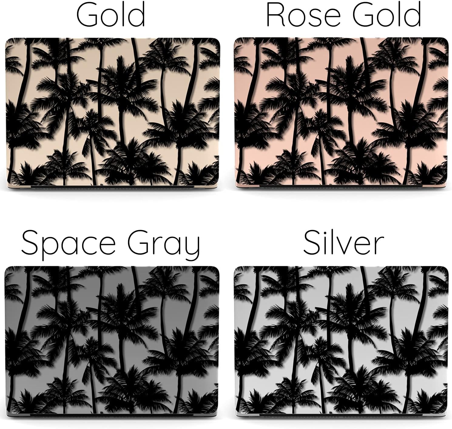 Mertak Hard Case Compatible with MacBook Pro 16 14 Air 15 13 inch M3 M2 M1 Mac 2024 2023 2022 2018 Trees California Clear Laptop Cover Plastic Touch Bar Palms Cool Print Protective Black Tropical