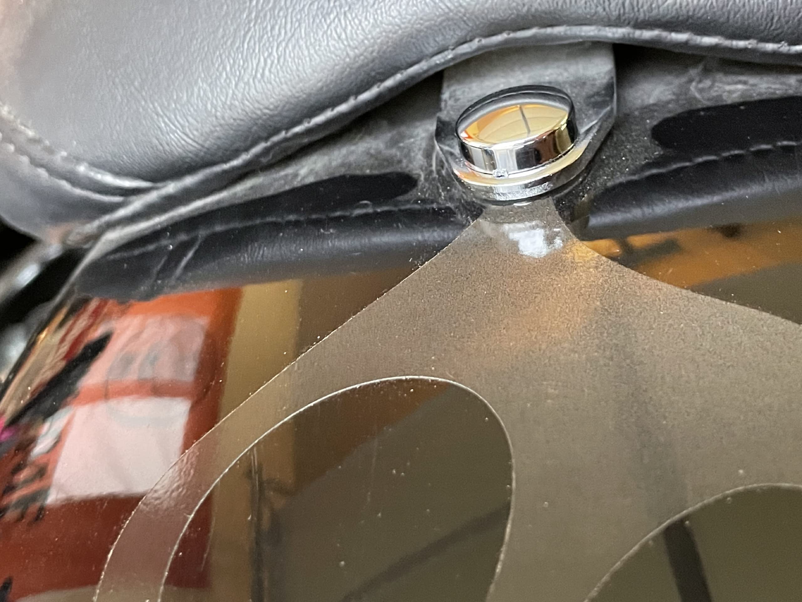 Anti-Theft Seat Bolt For Harley Davidson - Stainless Steel With Snake Eye CNC Ring, 1/4-20 Thread 8 thumbnail image
