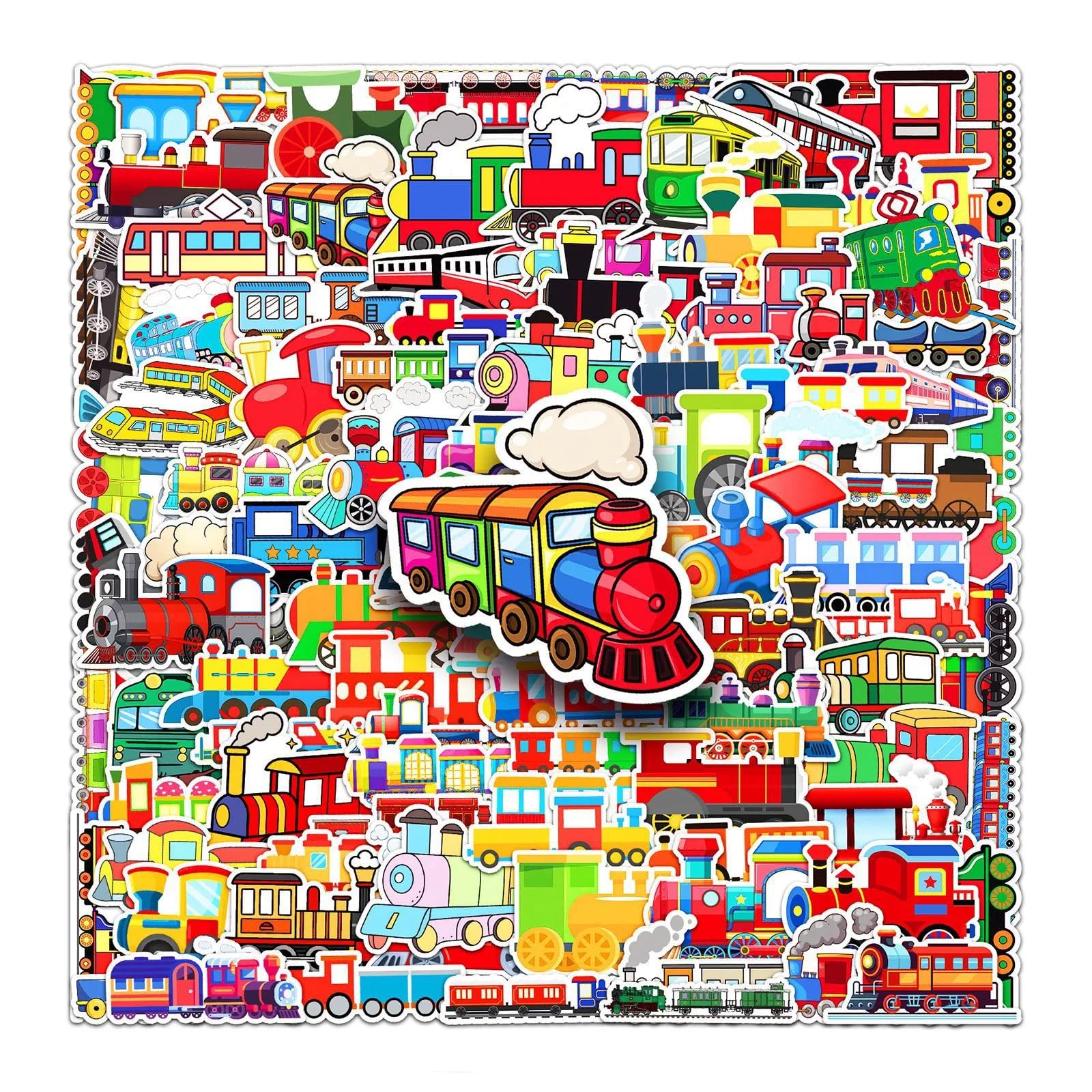 100 Pcs Train Vinyl Stickers,Train Graffiti Stickers,Vinyl Waterproof Decals for Kids Teens Girls,Phone Laptop Bottles Skateboard Computer Phone Luggage Guitar Gifts